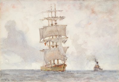 Barque and Tug, 1922 by Henry Scott Tuke
